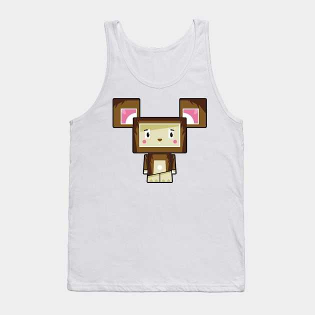 Cute Cartoon Blockimals Bear Tank Top by markmurphycreative